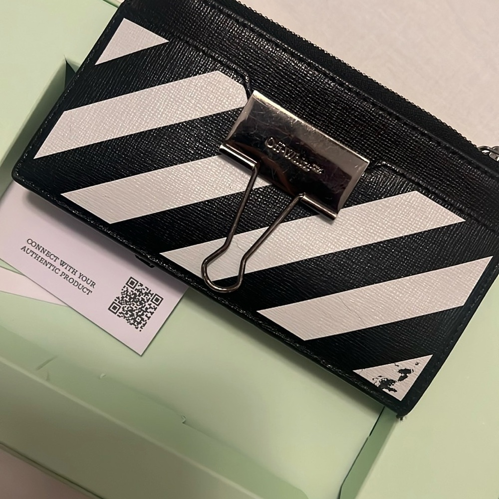 Off-White binder zipped card case